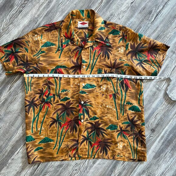 Vintage 70's Bob Scott Polyester Hawaiian Shirt Korea L - Picture 4 of 5